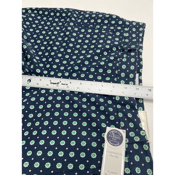 New Charter Club Tummy Slimming Leg Ankle Pants Blue Polka Dot AOP 10 Office - Picture 8 of 11